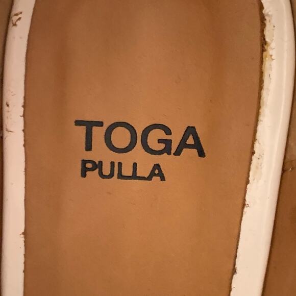 TOGA PULLA Size 8.5 White Silver Leather Pull On Western Harness Boots - Picture 7 of 10